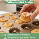 2 Pack Mini Bundlette Cake Pans for Baking, 24-Cavity Mini Fluted Cake Pans, Nonstick Carbon Steel Bundtini Cake Molds, Mini Pound Cake Pan for Cupcakes, Donuts, Cornbread, Brownies, Jellies