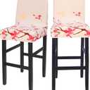 Deisy Dee Stretch Slipcovers Chair Cover for Counter Height Side Chairs Covers Stretch Protectors Pack of 2 C172 (KK)