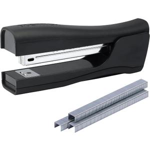 Bostitch Office Eco-Friendly Dynamo 4 in 1 Standup Stapler, Includes 420 Staples, 20 Sheet Capacity, Integrated Pencil Sharpener, Staple Remover & Staple Storage, Black (Midnight)