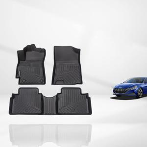 KELCSEECS Floor Mats Custom Fit for Hyundai Elantra 2025 2024 2023 2022 2021& Elantra N All Weather Protection TPE Heavy Automotive Floor Liners 1st & 2nd Row Full Set Accessories, Black