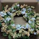 Admired By Nature 22" Artificial White Dogwood Berry Wreath Spring Summer Wreaths for Front Door Farmhouse Wreaths Outdoor Indoor decorative door Wreath For Front Door Home Office Holidays Dcor (White Dogwood Wreath)
