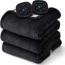 Bedsure Electric Blanket Queen Size  Dual Control Heated Blanket Queen, Fast Heating with 10 Time Settings & 10 Heat Settings, Warm Gift for Grandma (84x90 inches, Black)