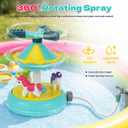 Rotating Carousel Water Sprinkler Toy, Outdoor Yard Splash Spray Toy, Summer Swimming Pool Water Play Toy for Toddler Kids