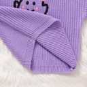Toddler Girl/Boy Halloween Sweater Pumpkin Smile Embroidery Sweater Knitted Pullover Fall Winter Clothes (Purple)
