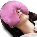 Atsuwell Sinus Mask, Warm Cold Compress Eye Mask for Dry Eyes, Weighted Eye Pillow Microwavable Face Heating Pad for Soothing Sinus Pressure and Relaxation, Pink