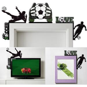 3Pcs Soccer Party Decorations 2026 World Soccer Sport Themed Wooden Door Frame Corner Sign Decoration for Sports Fans Game Day Champion Trophy Party Decorations