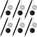 Secure Pen with Adhesive Chain and Security Pen Holder for Home Office Supplies, Black Ink(6 Pieces)