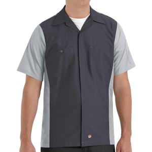Red Kap Men's Ripstop Crew Shirt, Short Sleeve (XX-Large, Charcoal/Grey)