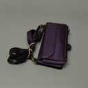 Strapurs Wallet Case Compatible with iPhone 16 6.1" RFID Blocking 7-Card Holder Soft PU Leather Magnetic Snap Shoulder Strap Zipper Pocket Phone Case Fit for iPhone 16 for Women - Purple