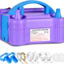 Balloon Pump Electric Dual Nozzle Air Inflator Blower Machine with 10 Pack Balloon Arch Making Kit for Party Event Decoration