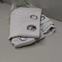 Estelar Textiler Greyish White Curtains for Bedroom 63 Inches Length Thermal Insulated Window Curtain Shades with Silver Palm Tree for Living Room, 52Wx63L, 2 Drapes