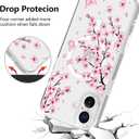 Fiyart Designed for iPhone 16 Plus Case Flowers Design Compatible with MagSafe Wireless Charging,Cute Clear Pink Floral Sakuras Anti-Scratch Phone Cover for Women Girls 6.7"-Transparent