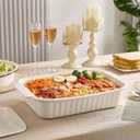 Large Baking Dish with Lid,5.5 Quart Lasagna Pan with Lid, 13.5x9 inch Ceramic Casserole Dish with Lid, Microwave, Dishwasher Safe, White