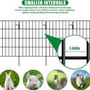 30 Pack Decorative Garden Fence Total 32.5ft (L) x 24in High 1.44" Gap Metal Wire Rustproof Small Animal Barrier Fence Easy Assembly Patio Yard Seedlings Protection Fencing Border Black