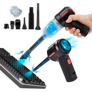 Air Duster - Computer Vacuum Cleaner - for Keyboard Cleaning- Cordless Canned Air- Powerful - Energy-Efficient(Air-01) (Black)