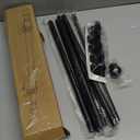 Curtain Rods No Drilling for Windows 48 to 84-96 Inch,5/8 Inch Diameter Drapey Pole with No Drill Curtain Rod Brackets, Renter Friendly Cortineros Para Ventanas with Adhesive Holder Black