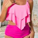 Arolina High Waisted Bikini Sets Pink Bikini Swimsuits for Women Cute Full Coverage Bathing Suits （S-24W