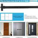 IRONWALLS Door Push Bar Panic Exit Device Stainless Steel with Handle Lever, Black 32 Commercial Push Panic Bars for Emergency Exit Doors, Heavy Duty Panic Hardware for 32-47 Wooden/Metal Door