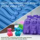 Large Gummy Bear and Worm Mold Silicone, 4 PCS No Stick Chocolate Candy Gummy Molds for Edibles with 2 Droppers & Brush BPA-Free 100 Cavities, Ideal Gift for Kids Adult Halloween Party