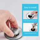 8 x Universal Sink Stopper with Hair Catcher, Faster Drainage, Bathroom Sink Drain Strainer in Brass, Pop Up Drain Cover, Basin Plug for 1.04~1.97 Inch Drain Hole