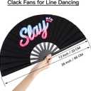 2 Pack 13 Inch Clack Popping Line Dancing Fans Boots on The Ground Large Foldable Clacking Hand Fan Make Sound for Dance Rave (Slay)