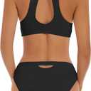 Beautikini Period Swimwear Menstrual Two Piece Swimsuit Leakproof Bikini Sets Sporty Bathing Suit for Teen Girls (Black) XXS