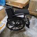 Medline Comfortable Folding Wheelchair with Swing-Back, Desk-Length Arms and Elevating Footrests, 18W x 16D Seat,