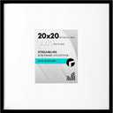 Americanflat 20x20 Picture Frame with Polished Plexiglass - Use as 8x10 Frame with Mat or Display 20x20 Photo Without Mat - Streamline Collection - Thin Border Square Frames for Wall Display - Black