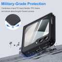 10 x Case for Samsung Galaxy Z Flip 6, Matte Cover with Stand, Anti-Scratch Translucent Back & TPU Connector, Z Flip6 5G Phone Case, Drop Resistance (Without Hinge+Matte Black)