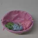 JOYIN 1 PCS Easter Bamboo Baskets with Plaid Lining and Handle and 3 Colors Grass Paper Shreds for Easter Egg Hunt, Kids Party Treats, Filling with Party Favors (Blue, Pink, Green)
