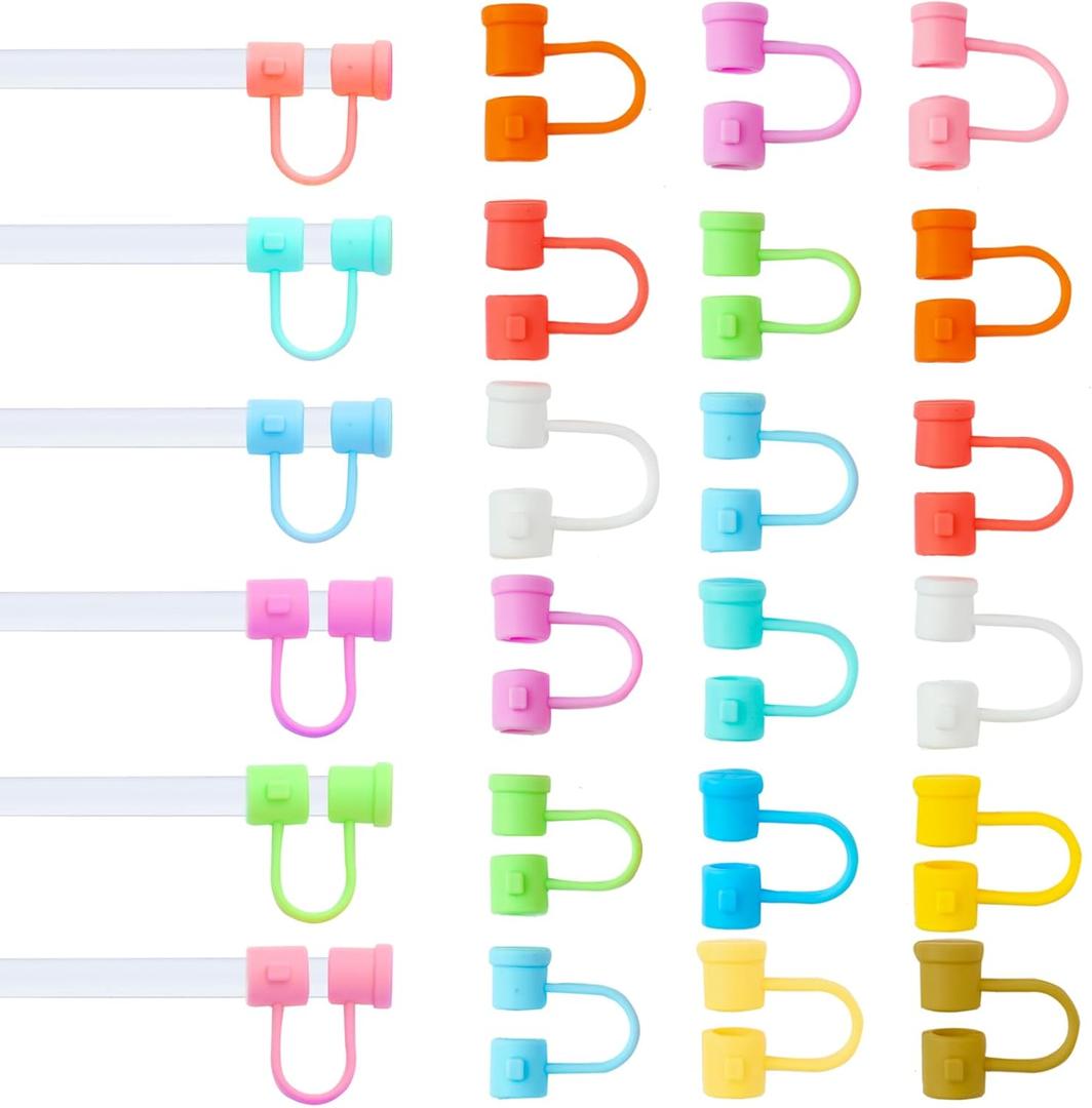 Silicone Straw Tips Cover, 8mm Reusable Straw Covers,Straw Covers Cap,Dust-Proof Straw Toppers,Straw Covers Cap Accessory,Drinking Straw Reusable Straw Tips Lids
 And Head Picture Hanger