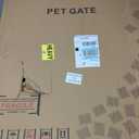 Vantas 96" x 30", No-Assembly Wooden Dog Gate with Door, Rustic Brown
