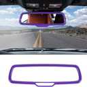 Rear View Mirror Cover Trim Frame Interior Decoration Accessories for Dodge RAM 2010-2017,for Dodge Challenger 2015-2022,for Dodge Charger 2010-2022,Purple