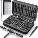 KELIN 68 IN 1 Magnetic Ratchet Screwdriver Set, T Handle Ratchet Screwdriver Kits with S2 Steel Bits for Home Daily Repair, Precision Electrical Appliance Repair, for Men Husband (Grey)