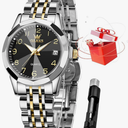 OLEVS Watches for Women Diamond with Date Luxury Leather Female Waterproof Women Wrist Watch Analog Dress Stainless Steel Ladies Watch Luminous Calendar Women Watch Green/Silver/Red Dial