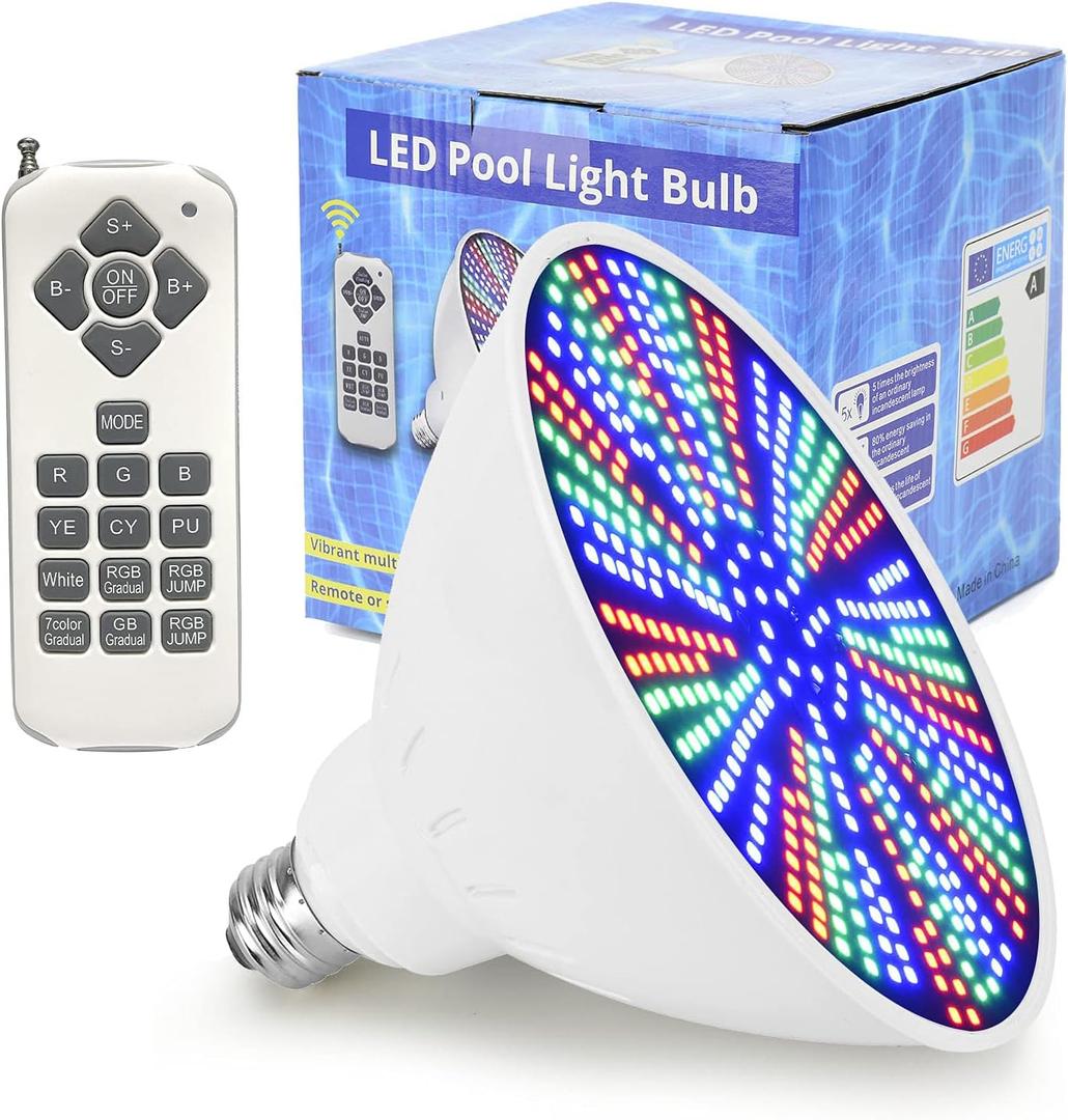 120V 50W Pool Lights for Inground Pools, Color Changing Pool Light Bulb with Remote Control, Replacement Bulb for Pentair, Hayward and Other E26 Screw in Type Bulbs