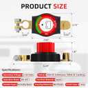 Joinfworld Top Post Battery Disconnect Switch 12V-48V Battery Kill Switch Negative On/Off Battery Switch for Cars, Vehicles, RVs and Boats