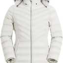 Pioneer Camp Women's Winter Coats Warm Thicken Long Puffer Jacket Waterproof Quilted Parka with Removable Faux Fur Hood (XX-Large, Brilliant White)