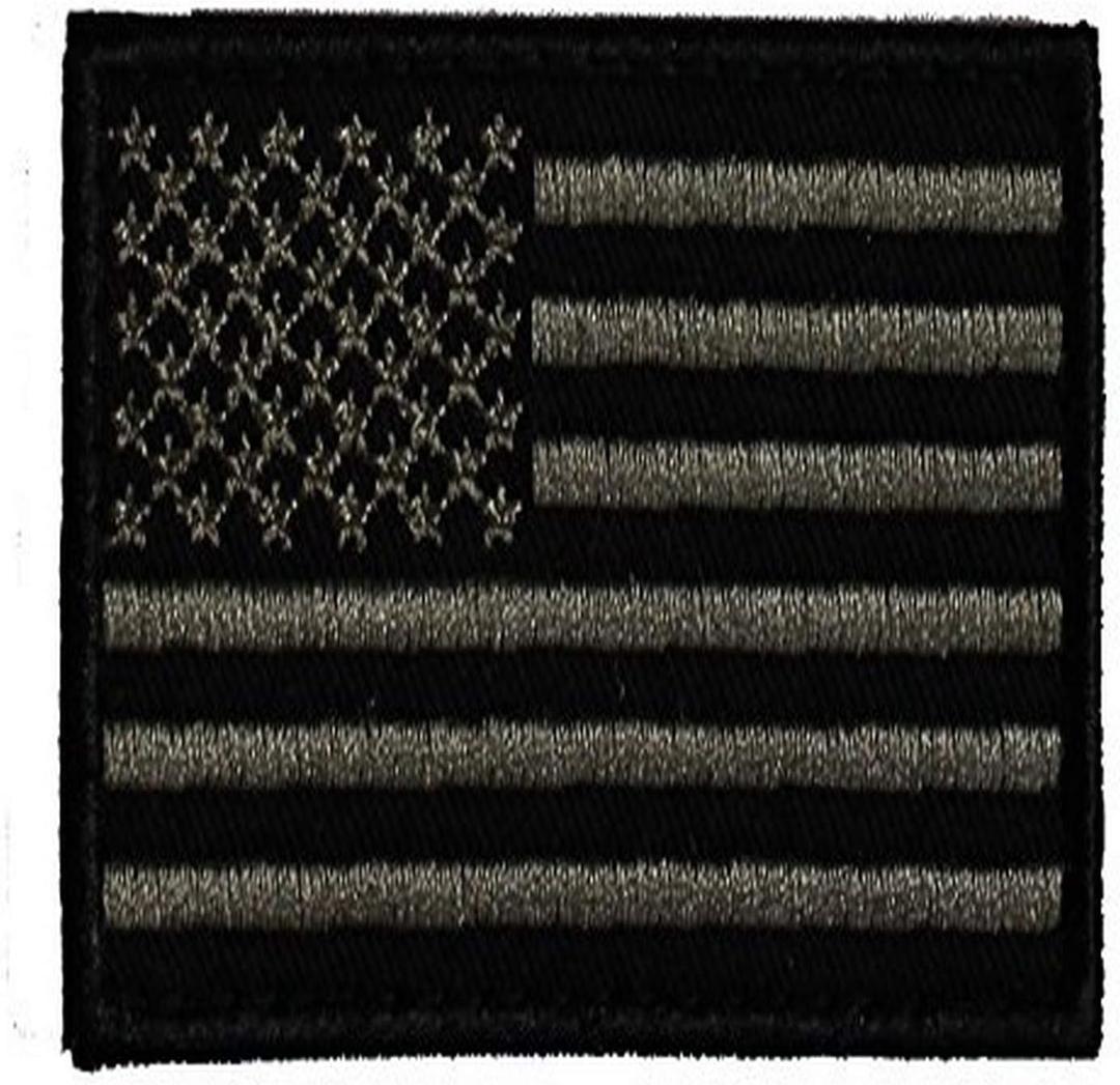 4 x SME Patch Us Flag Black, 3'' X 2''
