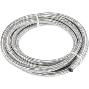X AUTOHAUX 10 Ft 4AN Fuel Hose AN4 1/4" Universal Braided Stainless Steel CPE Oil Fuel Gas Line Hose