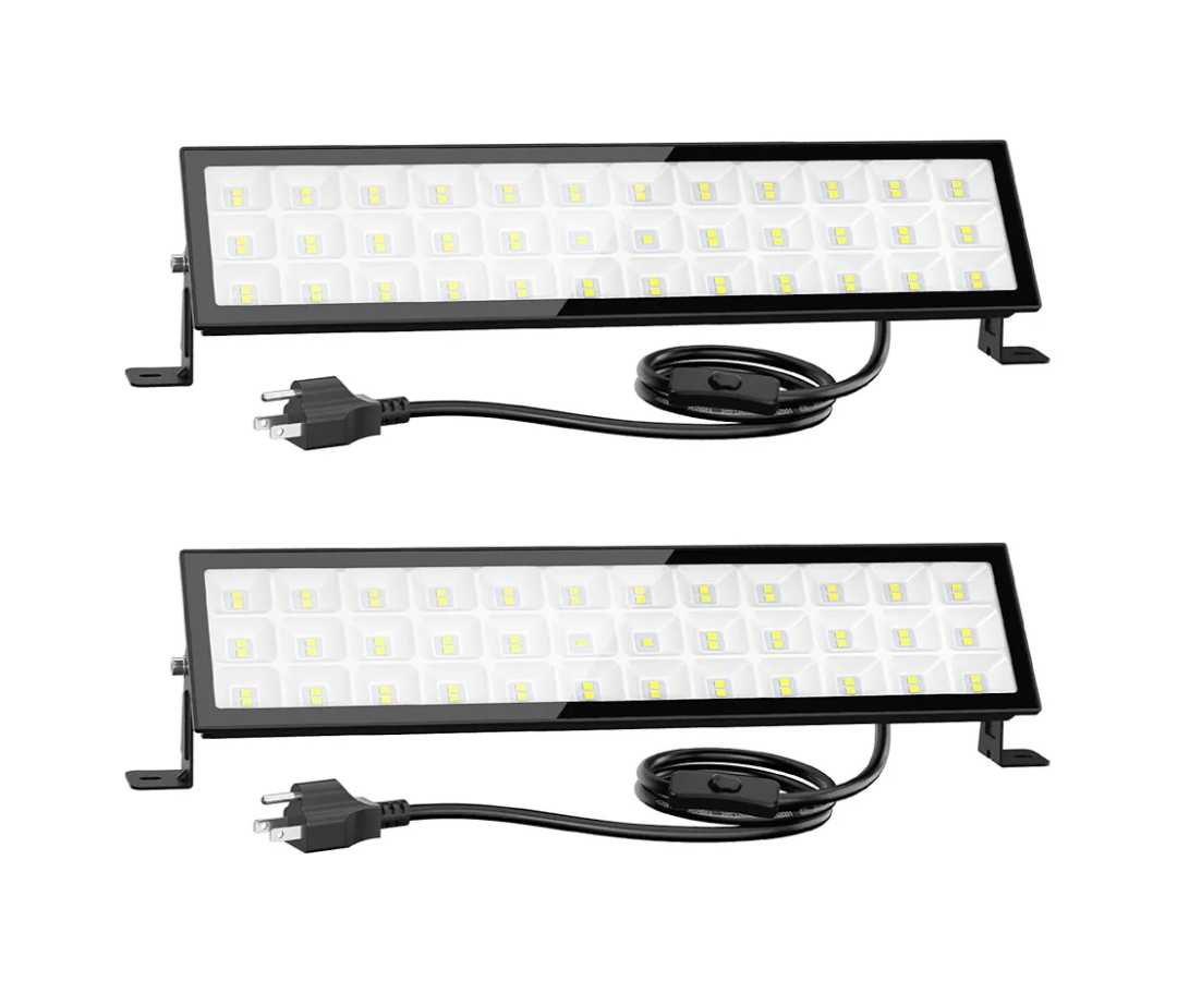 Onforu LED Shop Lights,90W 10000lm Ultra Bright LED Work Lights with Plug,6500K Daylight White Garage Light,IP66 Waterproof Lighting for Garage Warehouses Workshop(2 Pack)