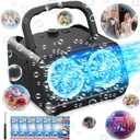 Bubble Machine,Upgraded Automatic Bubble Blower,Portable Bubbles Maker with 2 Fans,20000+ Bubble per Minutes, Bubble Blower Powered by Plugin/Battery for Indoor Outdoor Xmas Party Birthday Wedding