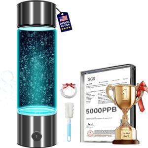2025 New Hydrogen Water Bottle-Hydrogen Concentration up to 5000 PPBSGS-Certified Hydrogen Generator2025 SPE/PEM Technology Odorless Double Hydrogen Content for Sports/Home/Office/Travel HC2 (gray)