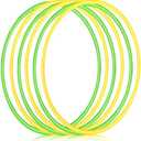Halloscume 6 Pcs Exercise Hoop Detachable Fitness Rings Adjustable Plastic Toy Fitness Hoop Playground Toys Colored Circles for Teens Games Gymnastics Agility, 28 Inch(Green, Yellow)