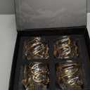 Whiskey Glasses, Japanese Crystal Whisky Glass Old Fashioned Whiskey Glasses Crystal Whiskey Glasses Heavy Crystal Bar Glassware Rocks Glasses Set Cigar Glasses (Giltrim model, 4pcs)