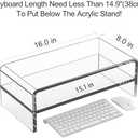 Clear Acrylic Monitor Stand Riser 2 Tier, 5.12 Inches High Clear Computer Desk Organizer Shelf for Multi Media PC Storage Laptop