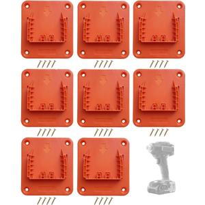8 Packs Tool Holder Drill Mount Compatible for Ridgid 18V Li-ion Tools Drill Hanger Wall Mount Tool Organizer with 32 Screws