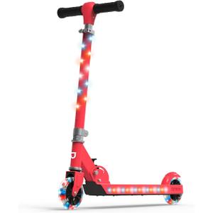 Jetson Jupiter Kids 2-Wheel Light-Up Kick Scooter, LED Lights on Handlebar, Stem, Wheels & Deck, Adjustable Handlebar, Rear Brake, Easy-Folding Mechanism, Ages 5+