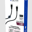 Z Gear Metal Housing, 6 Foot Braided Sync & Charge Cable, for Lighting Tip