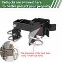 BiJun Chain Link Double Gate Latch for 1-3/8 Inch Gate Frames - Strong Arm Design with Padlock Holes,Chain Link Fence Latch for Ranch Fences & Yard Gates (Black)